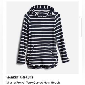 Market & Spruce Milania French Terry Curved Hem Hoodie